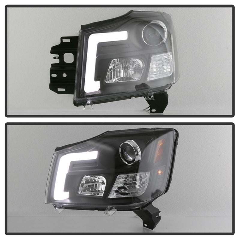 Spyder 04-15 Nissan Titan / 04-07 Nissan Armada V2 Projector Headlights - Black PRO-YD-NTI04-DRL-BK SPYDER Headlights  AXOPROS