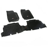 Rugged Ridge Floor Liner Front/Rear Black 2007-2018 Jeep Wrangler JK 4 Dr Rugged Ridge Floor Mats - Rubber  AXOPROS
