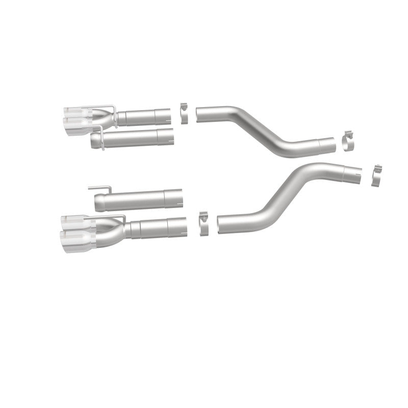 MagnaFlow Axle-Back, SS, 3in, Quad Split Rear 3.5 Tips 2015 Dodge Challenger incl SRT Hellcat Magnaflow Catback  AXOPROS
