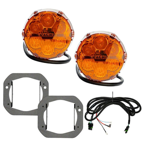 Nacho Lighting Jeep JL/JT Nacho SAE Only Plug N Play Fog Light Kit (Bumper Kit) - Amber Nacho Offroad Technology Fog Lights  AXOPROS