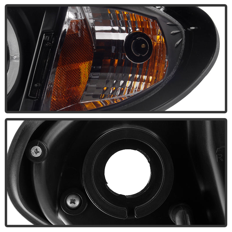 Spyder BMW E46 3-Series 02-05 4DR Projector Headlights 1PC LED Halo Blk PRO-YD-BMWE4602-4D-AM-BK SPYDER Headlights  AXOPROS