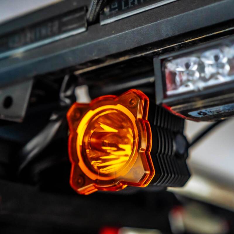 KC HiLiTES FLEX ERA 1 Single Light Shield ONLY (Amber) KC HiLiTES Light Accessories and Wiring  AXOPROS
