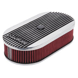 Edelbrock Air Cleaner Elite II Oval Single 4-Bbl Carb 2 5In Red Element Polished Edelbrock Air Filters - Universal Fit  AXOPROS