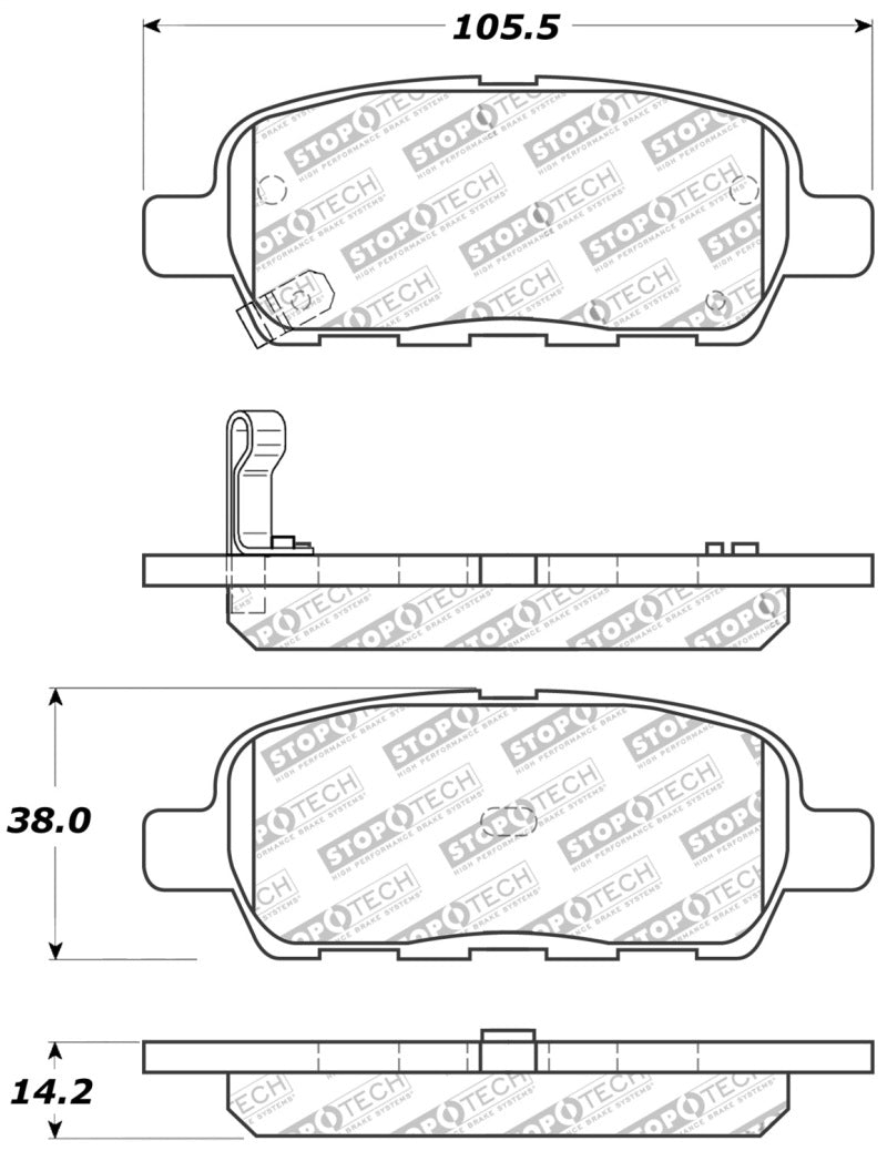 StopTech Performance 6/02-08 350z / 01-08 G35 Rear Brake Pads Stoptech Brake Pads - Performance  AXOPROS