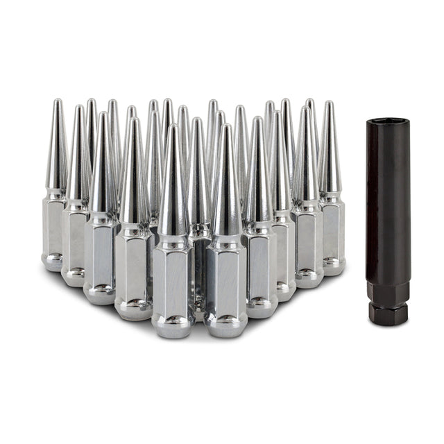 Mishimoto Mishimoto Steel Spiked Lug Nuts M12 x 1.5 24pc Set Chrome Mishimoto Lug Nuts  AXOPROS