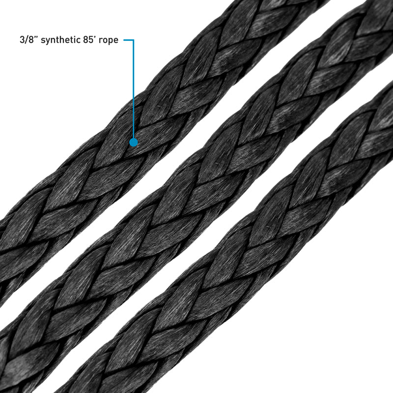 Borne Off-Road 10K Winch - Black Synthetic Rope Borne Off-Road Winches  AXOPROS