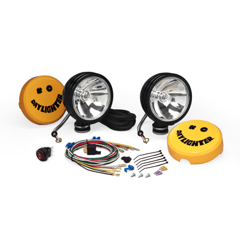 KC HiLiTES Daylighter 6in. Halogen Light 100w Spot Beam (Pair Pack System) - Black SS KC HiLiTES Light Bars & Cubes  AXOPROS