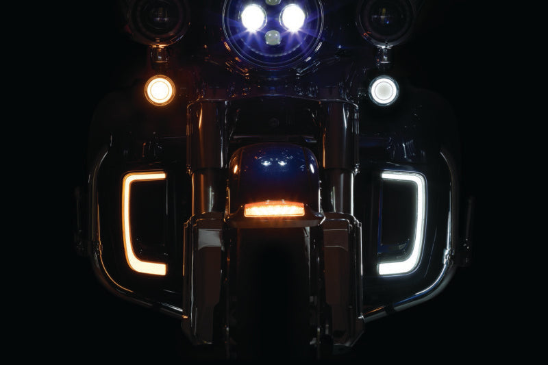 Kuryakyn Tracer L.E.D. Front Turn Signal Insert, White/Amber Light, Smoke Lens 1157 Kuryakyn Bulbs  AXOPROS