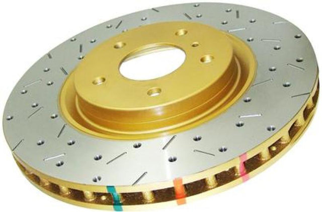 DBA 04-17 Subaru WRX STi Rear Crossdrilled & Slotted 4000 XS Series Rotor DBA Brake Rotors - Slot & Drilled  AXOPROS