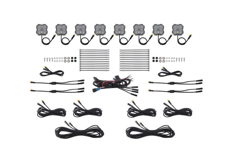 Diode Dynamics Diode Dyamics Rock Light - Red/White - M8 8-Pack Light Accessories and Wiring aftermarket performance part