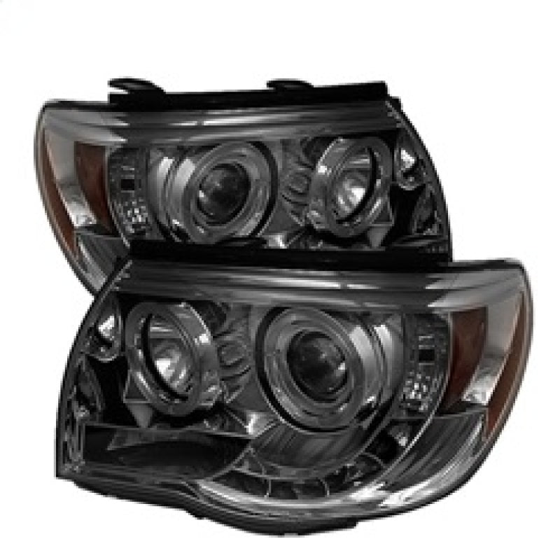 Spyder Toyota Tacoma 05-11 Projector Headlights LED Halo LED Smoke High H1 Low H1 PRO-YD-TT05-HL-SM SPYDER Headlights  AXOPROS