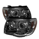 Spyder Toyota Tacoma 05-11 Projector Headlights LED Halo LED Smoke High H1 Low H1 PRO-YD-TT05-HL-SM SPYDER Headlights  AXOPROS