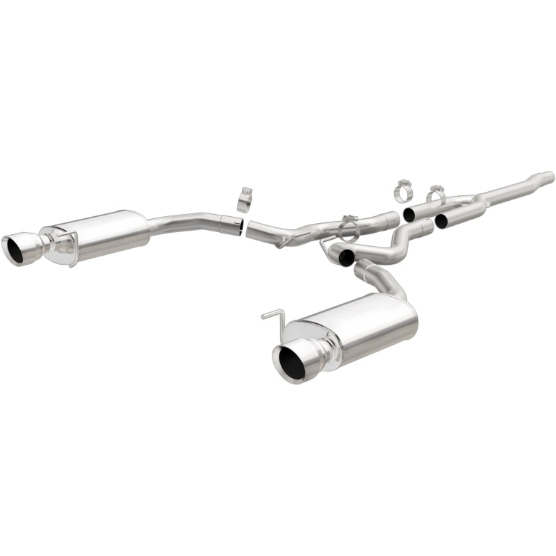 MagnaFlow Cat Back, SS, 2.5in, Street, Dual Split Polished 4.5in Tips 2015 Ford Mustang Ecoboost Magnaflow Catback  AXOPROS