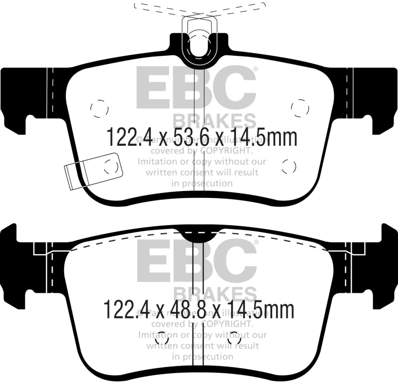EBC 2016+ Honda Civic Coupe 1.5L Turbo Ultimax2 Rear Brake Pads EBC Brake Pads - OE  AXOPROS