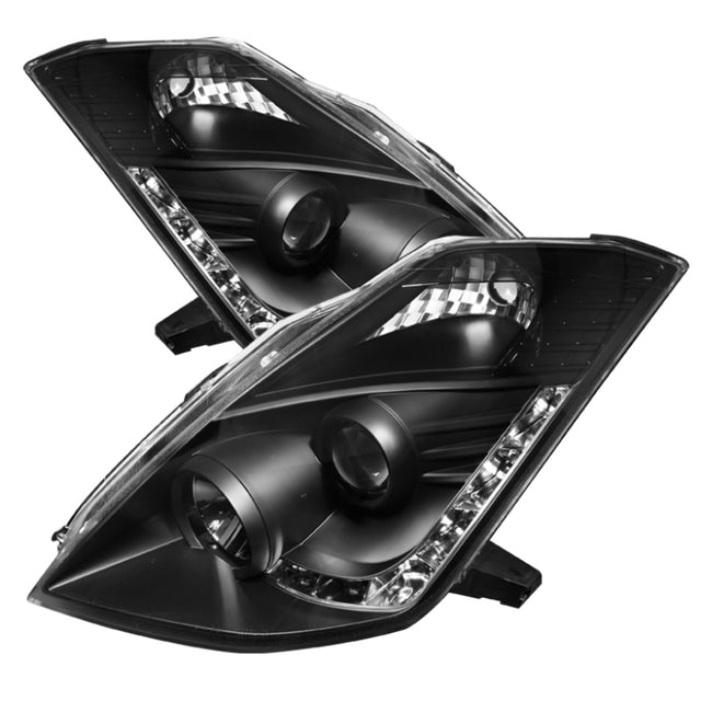 Spyder Nissan 350Z 06-08 Projector Headlights Xenon/HID Model- DRL Blk PRO-YD-N350Z06-HID-DRL-BK SPYDER Headlights  AXOPROS