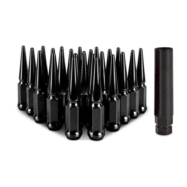 Mishimoto Mishimoto Steel Spiked Lug Nuts M14 x 1.5 24pc Set Black Mishimoto Lug Nuts  AXOPROS