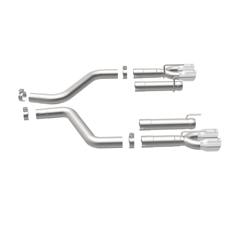 MagnaFlow Axle-Back, SS, 3in, Quad Split Rear 3.5 Tips 2015 Dodge Challenger incl SRT Hellcat Magnaflow Catback  AXOPROS