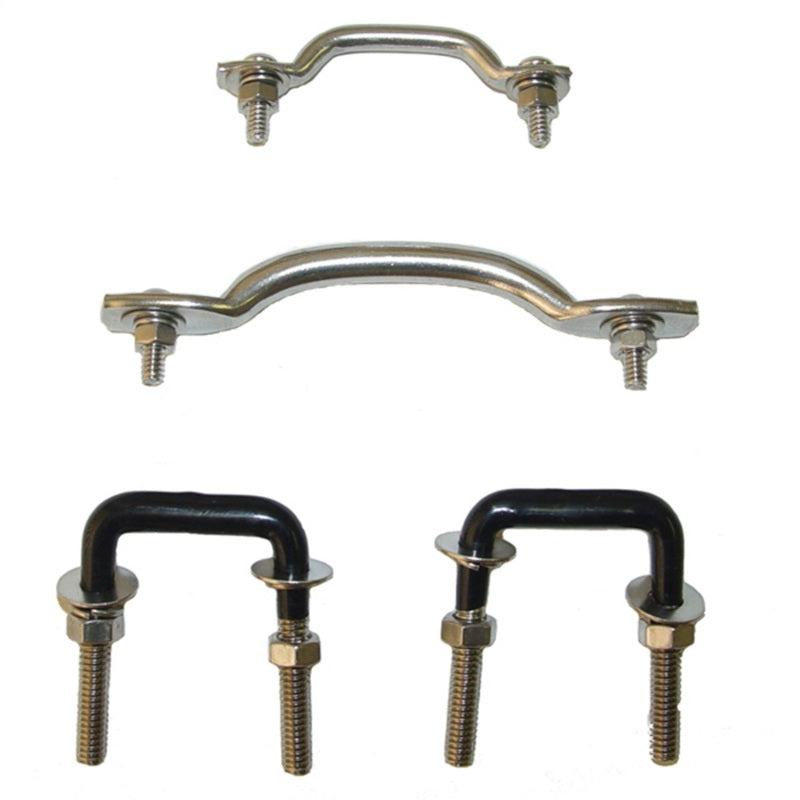 Rugged Ridge 55-95 Jeep CJ / Jeep Wrangler Stainless Steel Windshield Tie Down Kit Rugged Ridge Tie Rods  AXOPROS