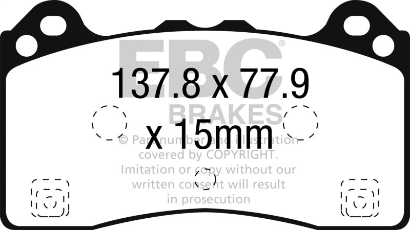 EBC 15-16 Ford Focus RS Yellowstuff Front Brake Pads EBC Brake Pads - Performance  AXOPROS