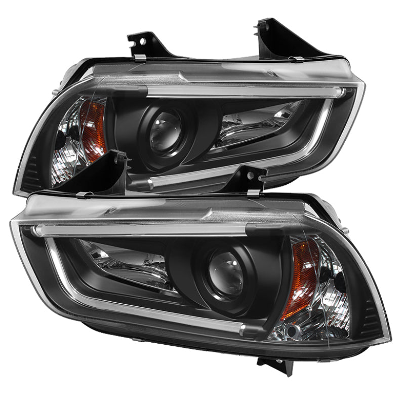 Spyder Dodge Charger 11-14 Projector Headlights Halogen - Light Tube DRL Blk PRO-YD-DCH11-LTDRL-BK SPYDER Headlights  AXOPROS