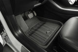 3D MAXpider 2020-2021 Tesla Model Y Elitect 1st & 2nd Row Floormats - Black 3D MAXpider Floor Mats - Rubber  AXOPROS