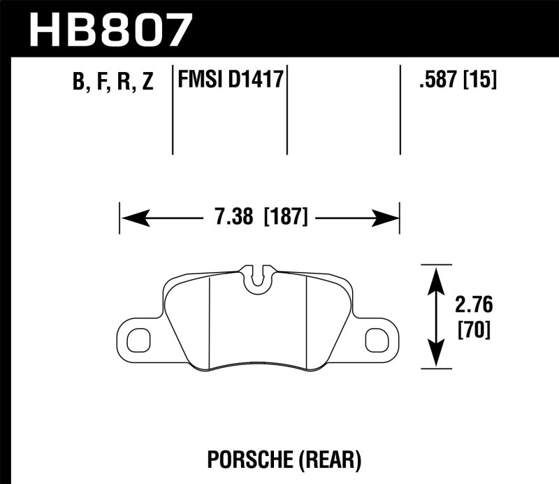 Hawk 2014 Porsche 911 Performance Ceramic Street Rear Brake Pads Hawk Performance Brake Pads - Performance  AXOPROS