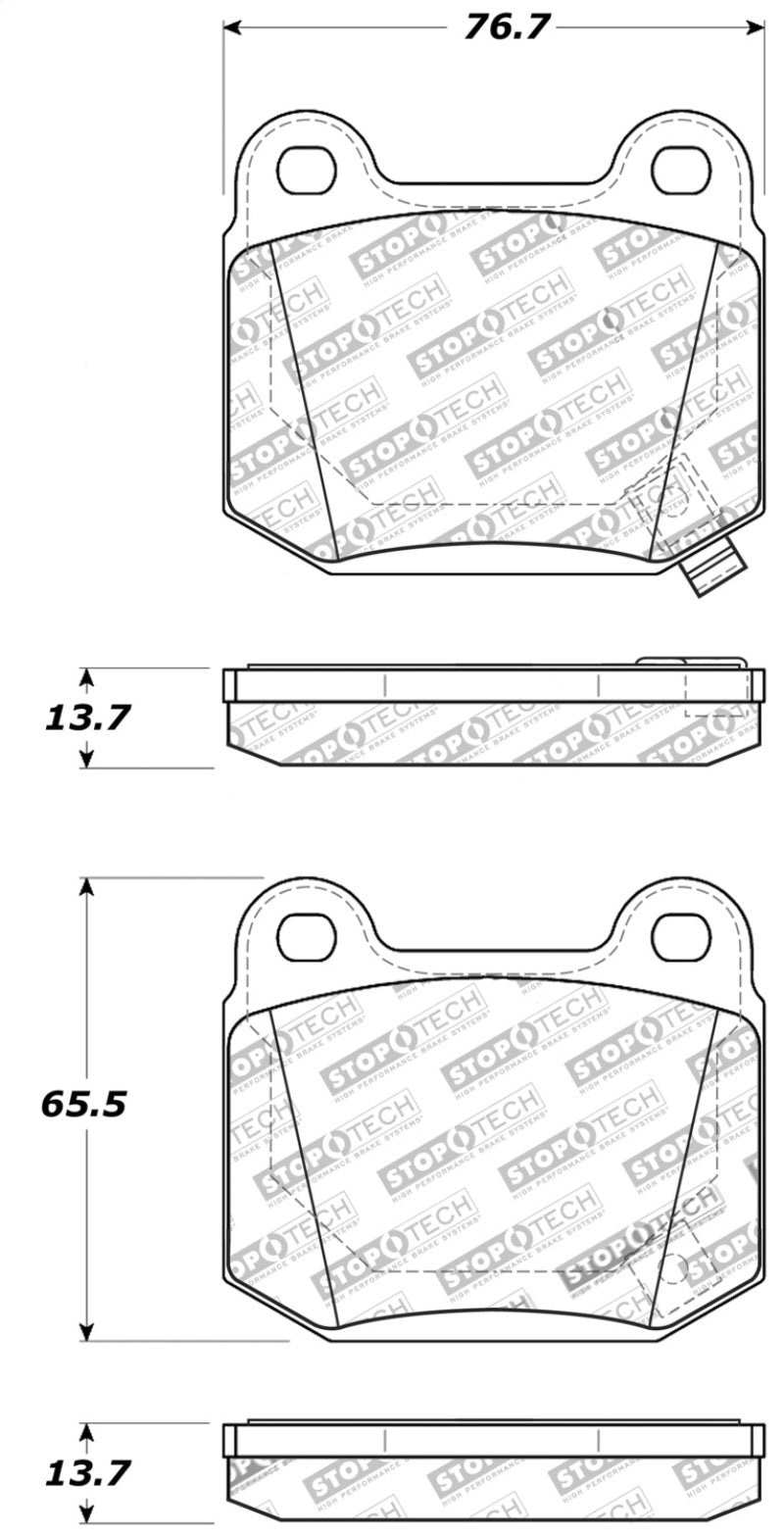 StopTech Performance ST-22 2-Piston Rear Caliper Brake Pads Stoptech Brake Pads - Performance  AXOPROS