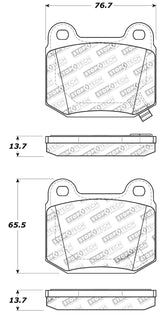 StopTech Performance ST-22 2-Piston Rear Caliper Brake Pads Stoptech Brake Pads - Performance  AXOPROS