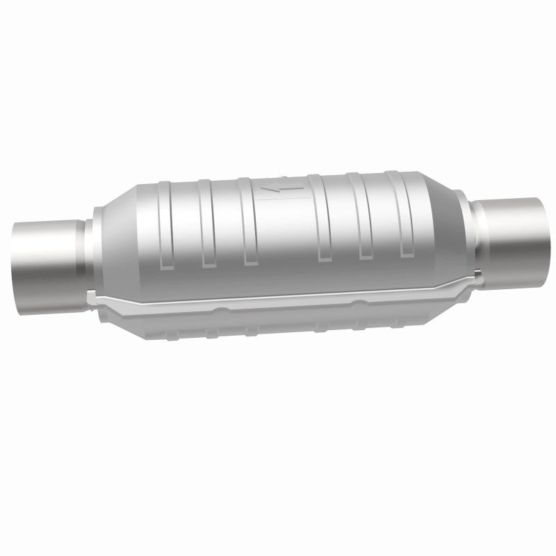 MagnaFlow Conv Univ 2.25in Inlet/Outlet Center/Center Round 11in Body L x 5.125in W x 15in Overall L Magnaflow Catalytic Converter Universal  AXOPROS