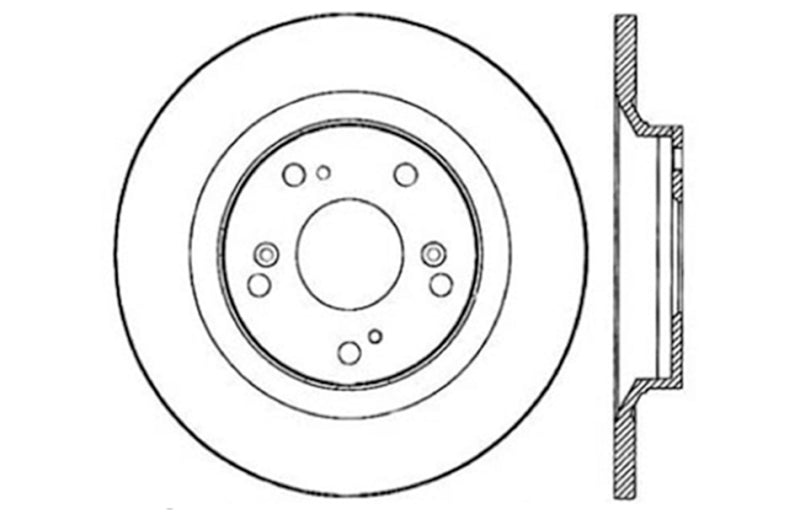 StopTech 00-09 S2000 Slotted & Drilled Left Rear Rotor Stoptech Brake Rotors - Slot & Drilled  AXOPROS