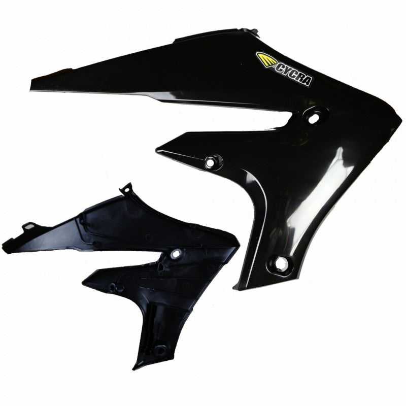 Cycra 20+ Yamaha WR250F Powerflow Radiator Shrouds - Black Cycra Plastics  AXOPROS