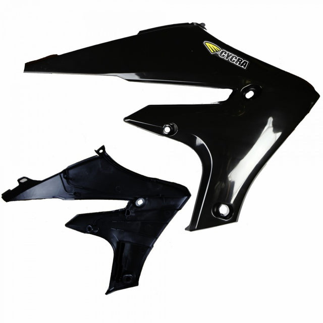 Cycra 20+ Yamaha WR250F Powerflow Radiator Shrouds - Black Cycra Plastics  AXOPROS