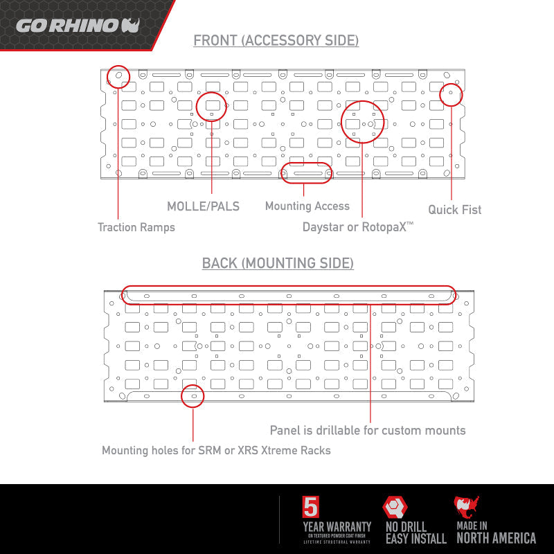 Go Rhino Rhino Accessory Gear Plate Kit Go Rhino Roof Rack  AXOPROS