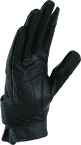 River Road Tucson Leather Perforated Gloves Black - Small River Road Gloves  AXOPROS