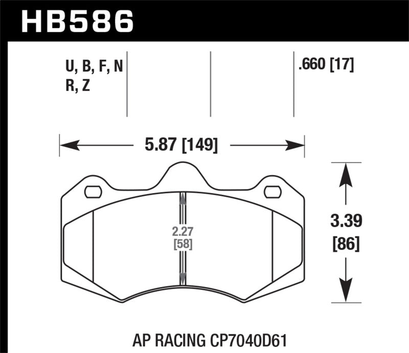 Hawk AP Racing CP7040 DTC-70 Race Brake Pads Hawk Performance Brake Pads - Racing  AXOPROS