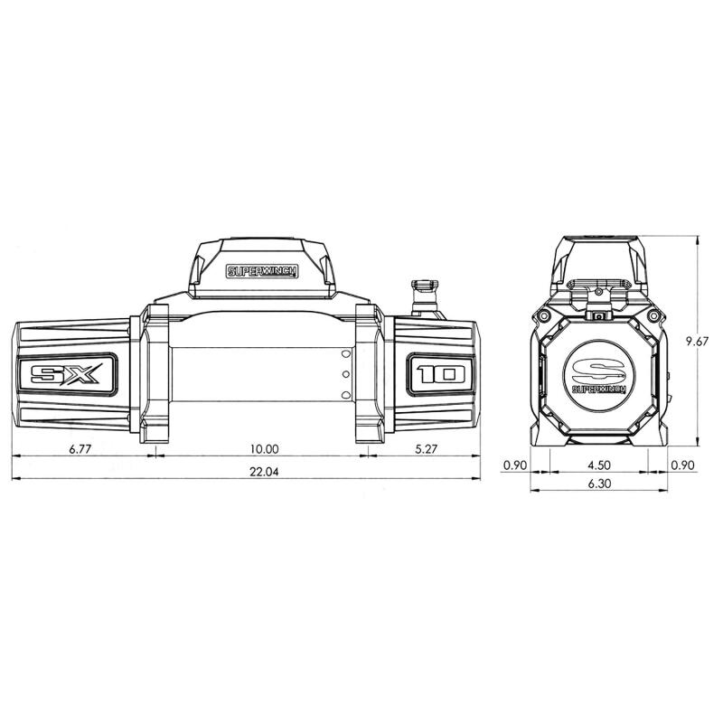 Superwinch 10000 LBS 12V DC 3/8in x 85ft Wire Rope SX 10000 Winch Superwinch Winches  AXOPROS