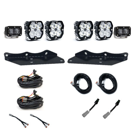 Baja Designs Baja Designs 17-20 Ford Raptor Squadron SAE 2.0/S2 Fog Pocket Kit Sportsman (SAE Fog) - Clear Fog Lights aftermarket performance part