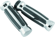 Bikers Choice 81-17 XL & Big Twin Dual Cable Chrome & Black Sensation Grips Pr Bikers Choice Grips  AXOPROS