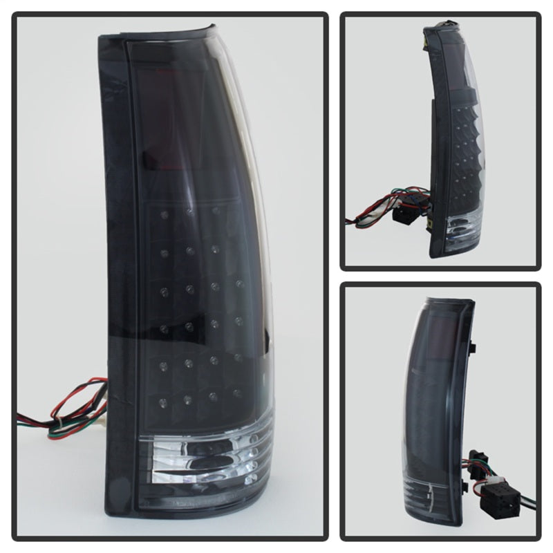 Xtune Yukon Denali 99-00 LED Tail Lights Black ALT-JH-CCK88-LED-BK SPYDER Tail Lights  AXOPROS