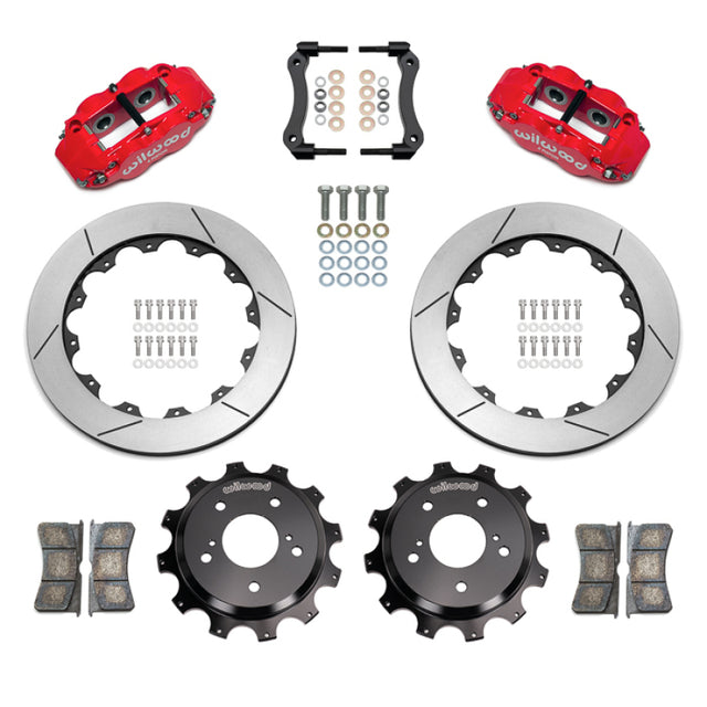 Wilwood Wilwood 89-02 Nissan Skyline Superlite 4R Rear BBK w/ 13.50in Diameter Slotted Rotor - Red Big Brake Kits aftermarket performance part