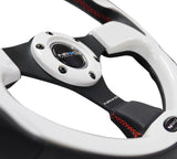NRG Reinforced Steering Wheel (320mm) Blk w/White Trim & 4mm 3-Spoke NRG Steering Wheels  AXOPROS