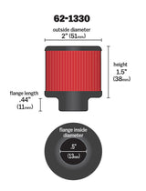 K&N Clamp On Rubber Base Crankcase Vent Filter 0.5in Flange ID 2in OD 1.5in Height K&N Engineering Air Filters - Universal Fit  AXOPROS