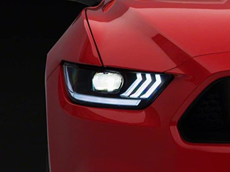 Raxiom 15-17 Ford Mustang Projector Headlights OEM HID Bulbs- Black Housing (Clear Lens) Raxiom Headlights  AXOPROS