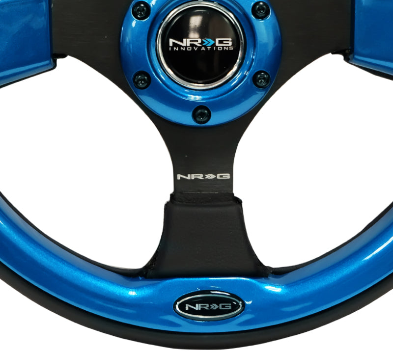NRG Reinforced Steering Wheel (320mm) Blk w/Blue Trim NRG Steering Wheels  AXOPROS