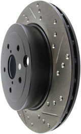 StopTech 08+ Subaru STI (Will Not Fit 05-07) Slotted & Drilled Sport Brake Rotor Stoptech Brake Rotors - Slot & Drilled  AXOPROS
