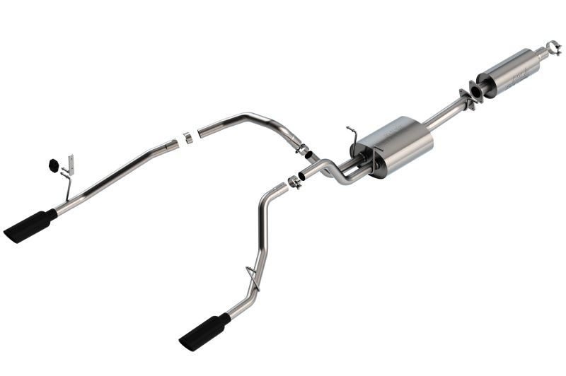 Borla 19-22 RAM 1500 3.6L V6 4DR 140.5/144.6/153.5 WB 2.25in S-Type Cat-Back - Black Chrome Tip Borla Catback  AXOPROS