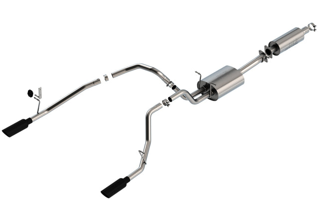 Borla 19-22 RAM 1500 3.6L V6 4DR 140.5/144.6/153.5 WB 2.25in S-Type Cat-Back - Black Chrome Tip Borla Catback  AXOPROS