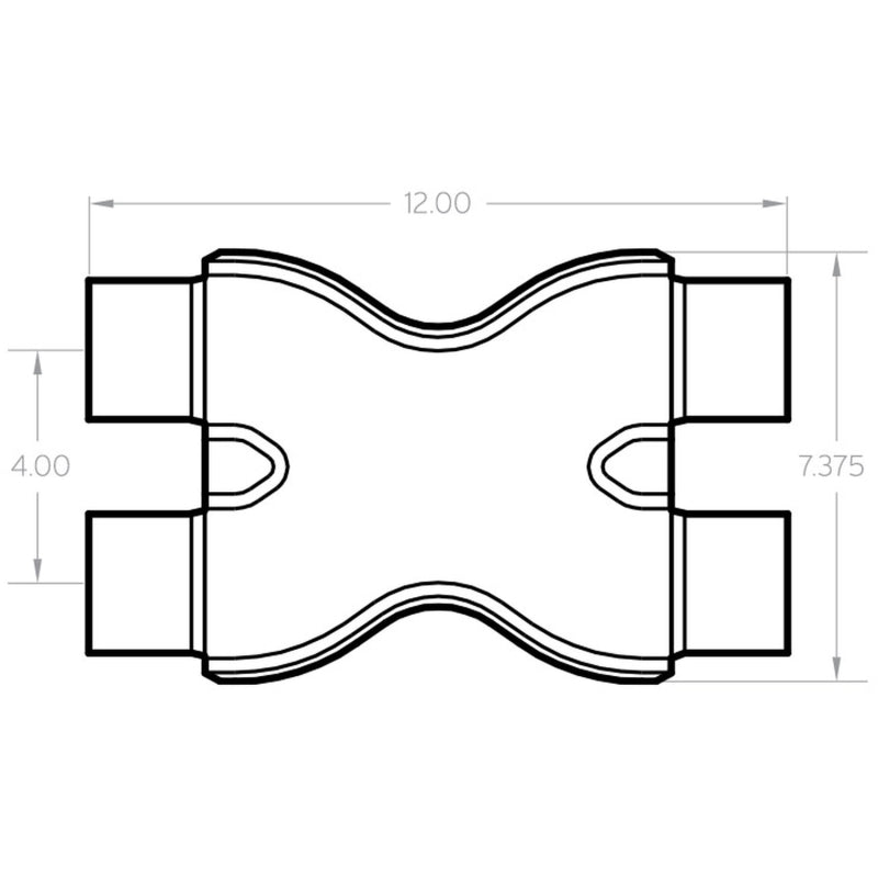 MagnaFlow Smooth Trans X 2.5/2.5 X 12 SS Magnaflow X Pipes  AXOPROS