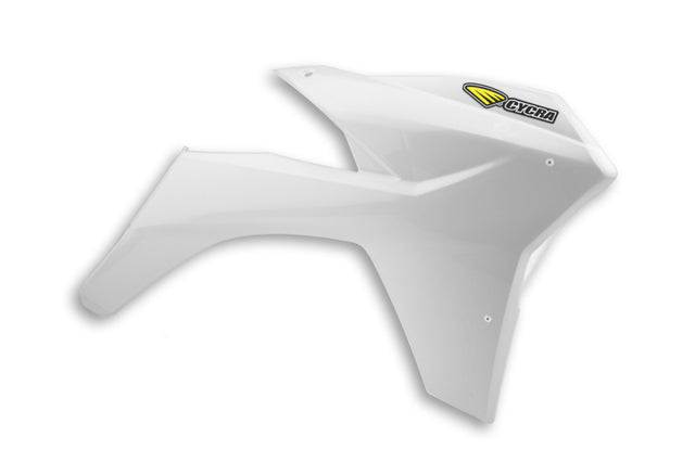 Cycra 11-13 KTM 125-500 SX/XC/SX-F/XC-F/XC-W/XCF-W/EXC-F Powerflow Radiator Shrouds - White Cycra Plastics  AXOPROS
