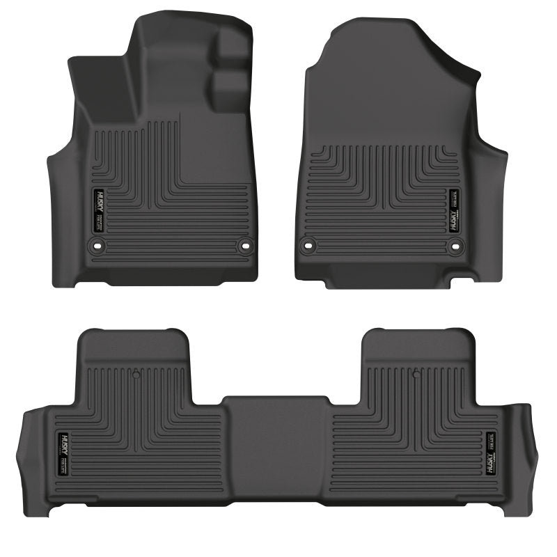 Husky Liners 2022 Acura MDX Weatherbeater Black Front & 2nd Seat Floor Liners Husky Liners Floor Mats - Rubber  AXOPROS